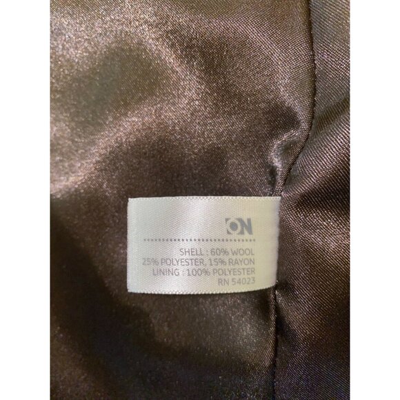 Old Navy Womens Double-Breasted Brown Wool Blend Peacoat L - Picture 5 of 6